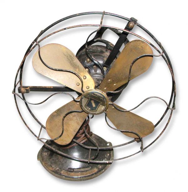 Antique Oscillating Fan with Brass Blades - Fans