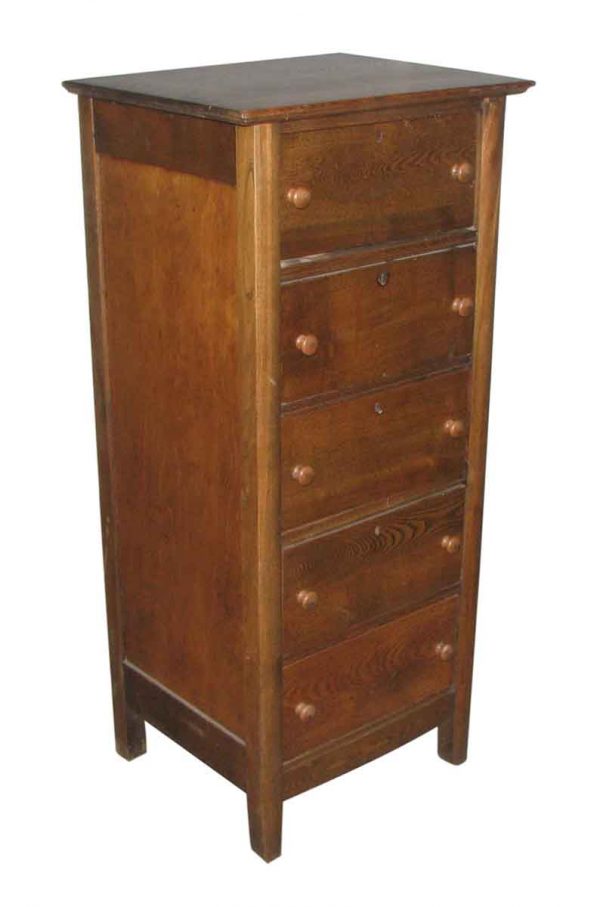 Narrow Chestnut Chest of Drawers - Bedroom
