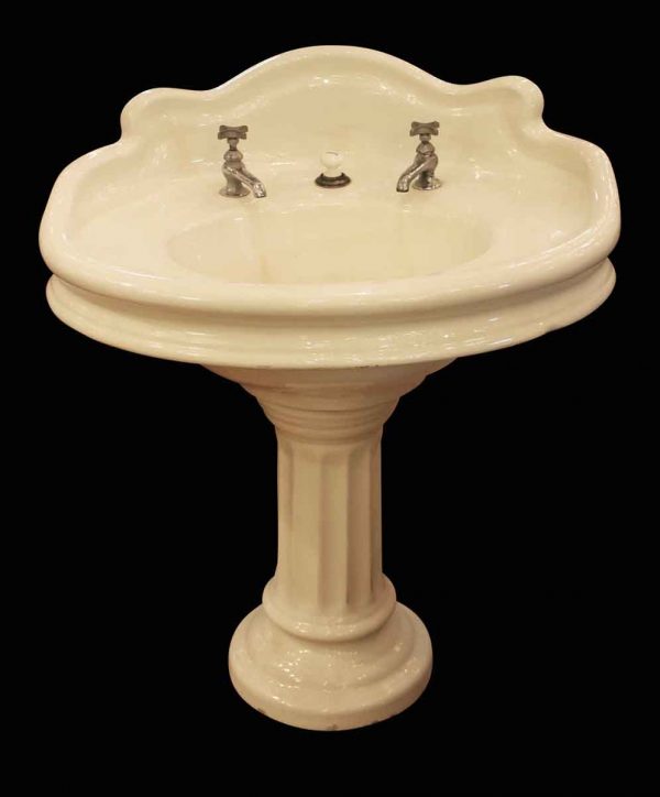 Earthenware Pedestal Sink with Back Splash - Bathroom