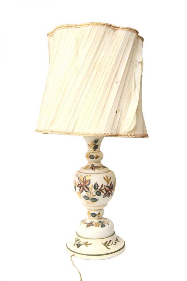 Pretty Glass Floral Lamp - Table Lamps