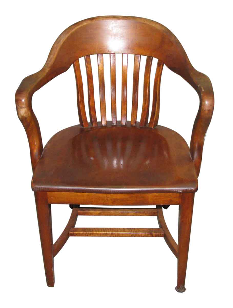 Solid Wood Arm Chair with Slatted Back Olde Good Things