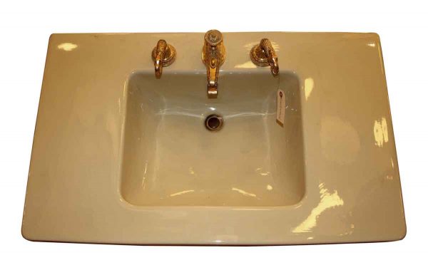 Console Sink Yellow with Sherle Wagner Fittings - Bathroom