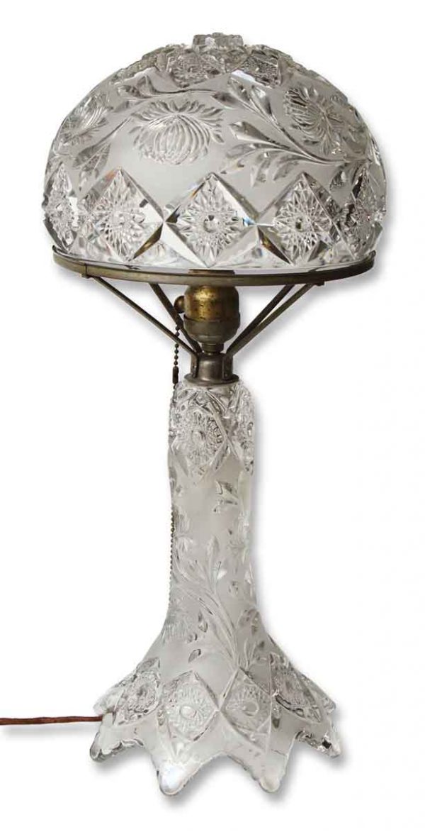 Beautiful Pressed Glass Table Lamp Circa 1920 - Table Lamps