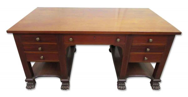 Antique Desk with Carved Claw Foot - Office Furniture