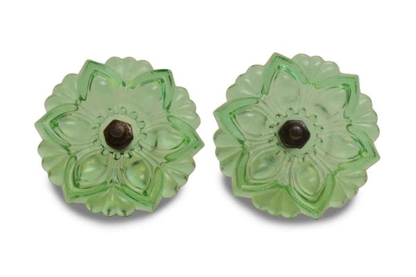Pair of Repro Green Glass Curtain Tie Backs - Curtain Hardware