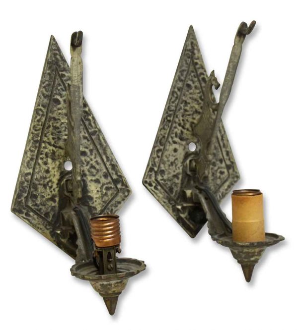 Unusual Tudor Chandelier with Matching Sconces - Sconces & Wall Lighting