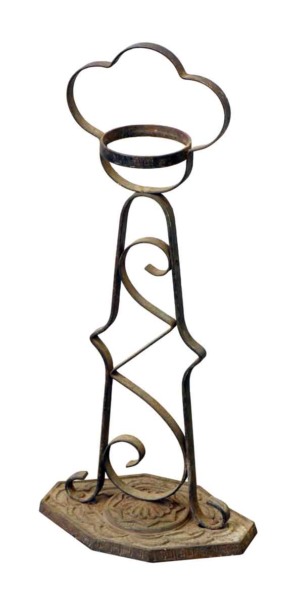 Decorative Wrought Ash Tray Stand with Cast Base - Decorative Metal