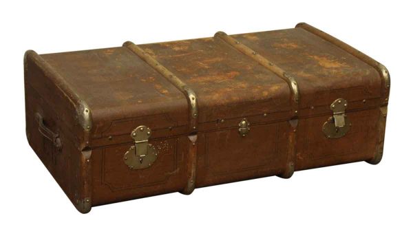 Rusty Trunk with Metal Straps & Hardware - Trunks