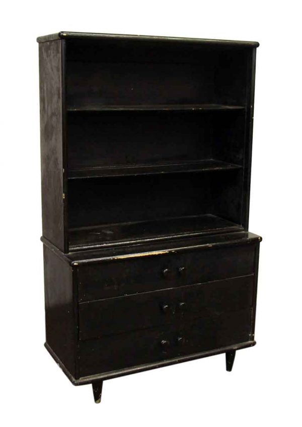 Ebony Colored Book Shelf with Drawers - Bookcases