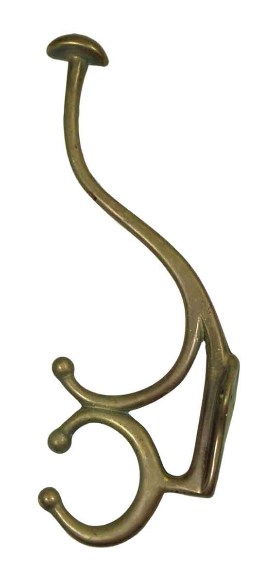 Single Antique Brass Hook - Single Hooks