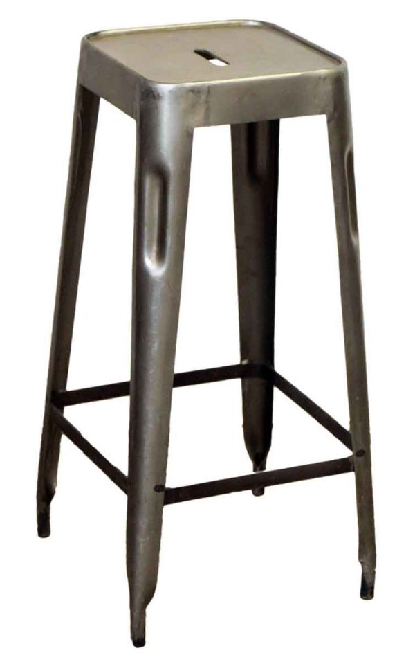 Industrial Gray Metal Stool - Seating