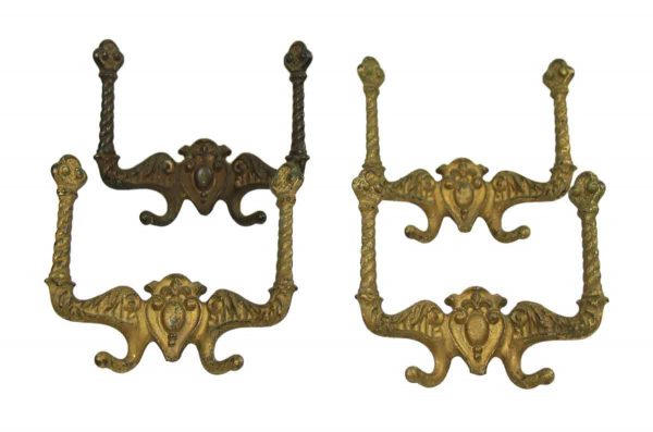 Set of Four Ornate Hooks - Single Hooks