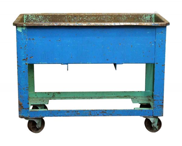 Blue & Green Rolling Industrial Tub Cart - Industrial