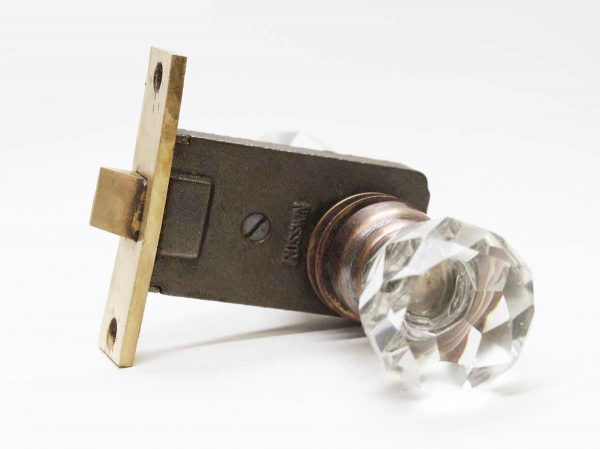 Cut Crystal Faceted Knob Set with Russwin Lock - Door Knob Sets