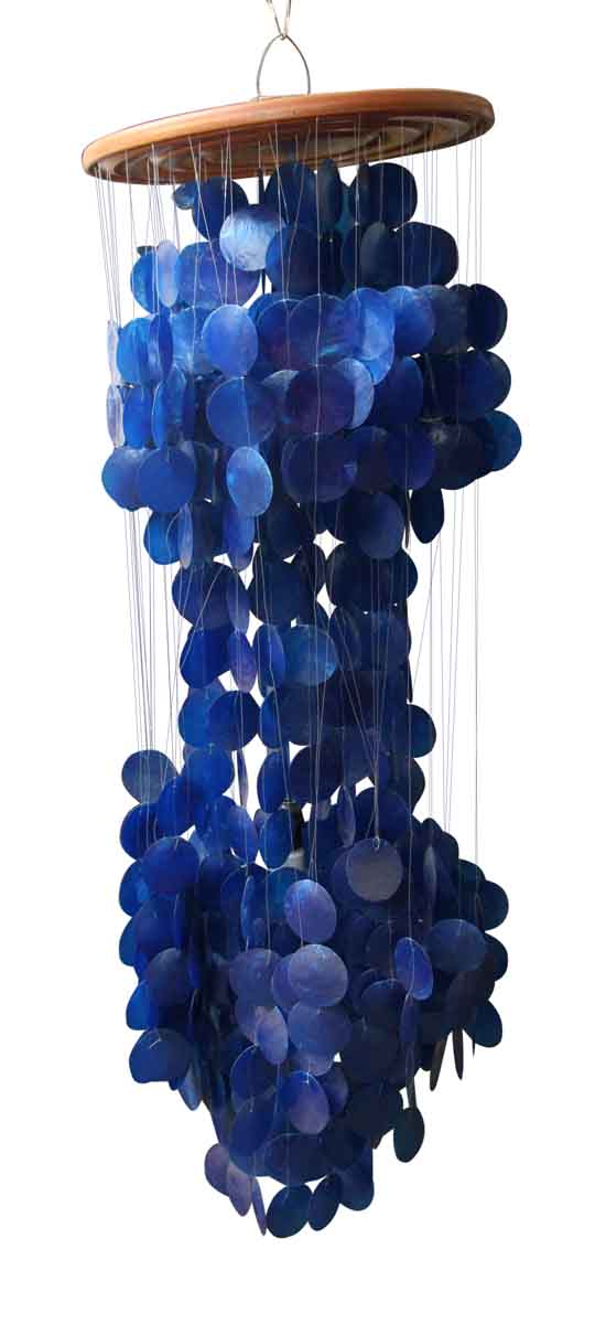 Blue Shell Hanging Wind Chime Light - Nautical Antiques
