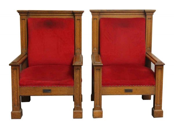 Pair of Mission Style Wood Frame Chairs - Seating