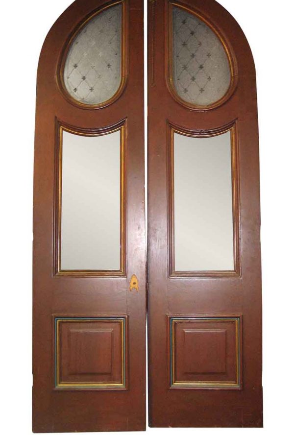 Large Pair of Arched Victorian Entrance Doors - Arched Doors