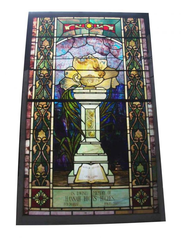 Burning Oil Lamp Stained Glass Window - Stained Glass