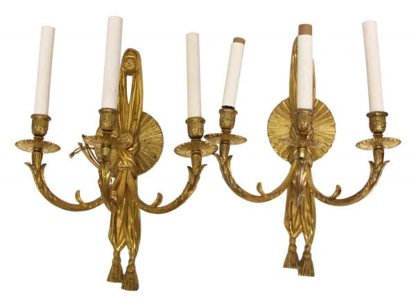 Pair of Empire Three Arm Sconces - Sconces & Wall Lighting
