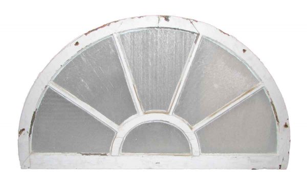 Reclaimed Fan Shaped Light Transom with Original Rippled Glass