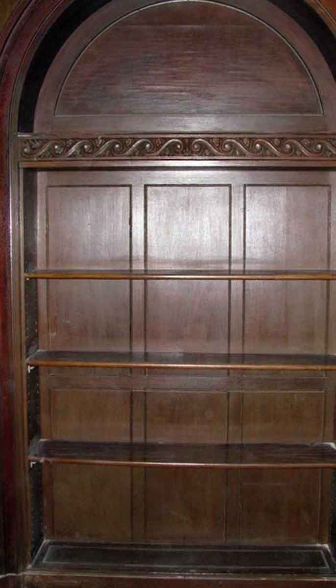 Carved Wooden Built in Shelving Unit with Decorative Top ...