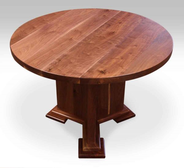 Round Walnut Farm Table with Y Wooden Base