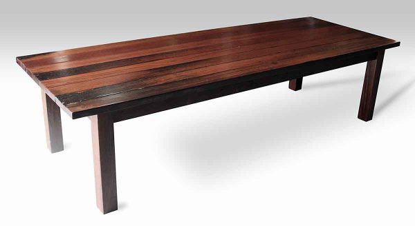 Ipe Wood Plank Farm Table with Square Legs