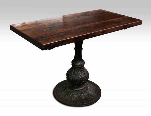 Pine Bistro Table with Ornamental Pedestal Base