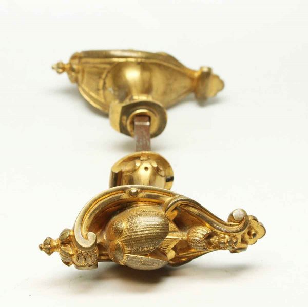 Antique French Gilded Bronze Oval Knob Set