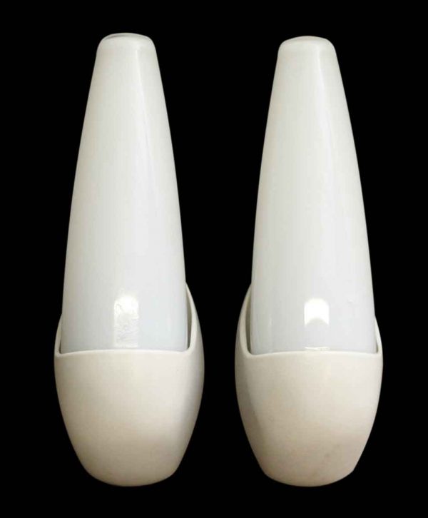Pair of Mid Century Modern Sconces with Plastic Base - Sconces & Wall Lighting