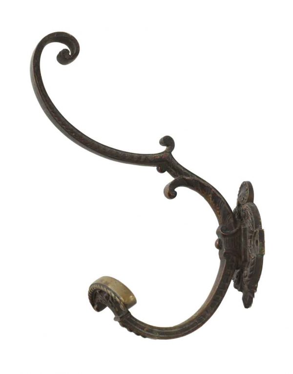 Antique Ornate Black Wrought Iron Wall Hook - Single Hooks