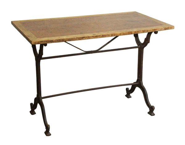 French Wood & Cast Iron Bistro Table - Kitchen & Dining