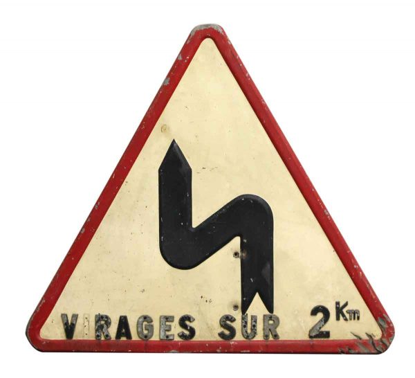 French Triangular Vintage Road Sign - Vintage Signs