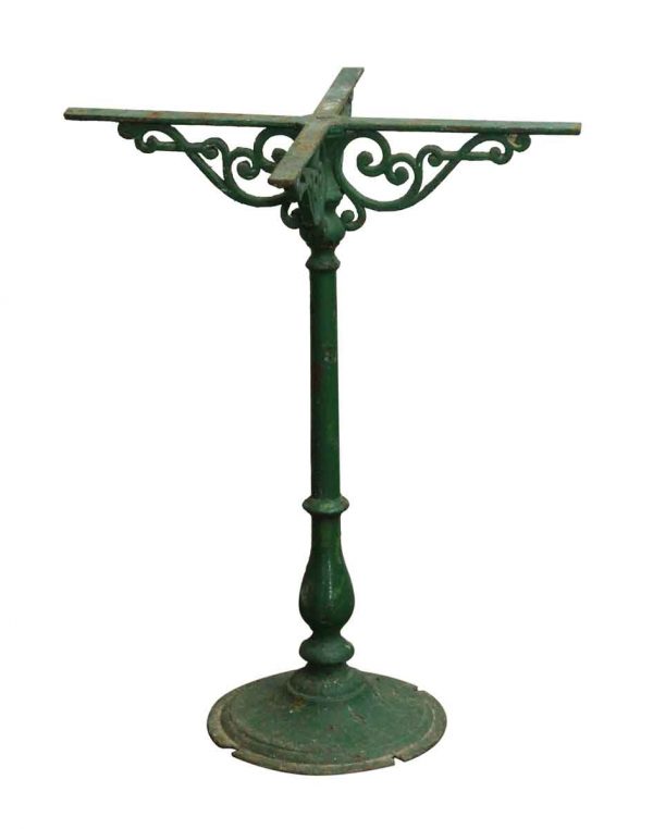 Antique French Green Iron Pedestal Table Base - Table Bases