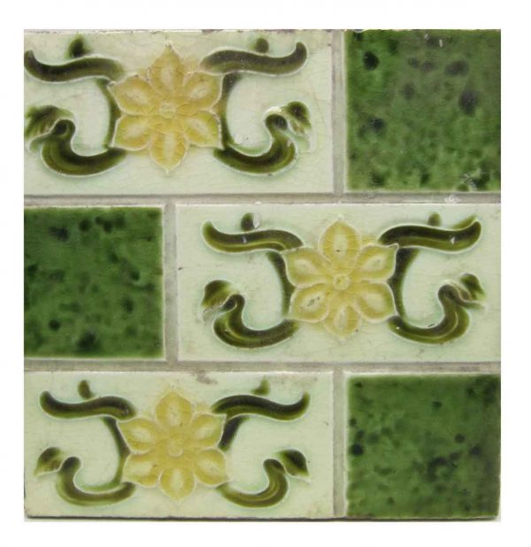 Antique Green & Yellow Divided Tile - Wall Tiles