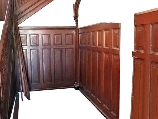 Salvaged Mahogany Wainscoting with Beaded Detail - Paneled Rooms & Wainscoting
