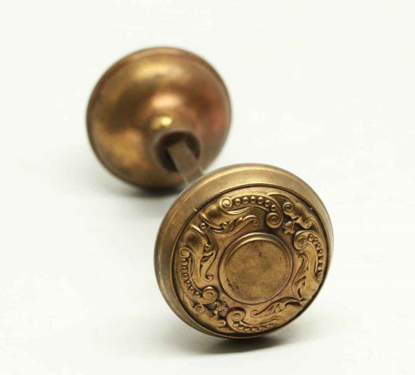 Antique Flemish Corbin Brass Knob Set - Door Knobs