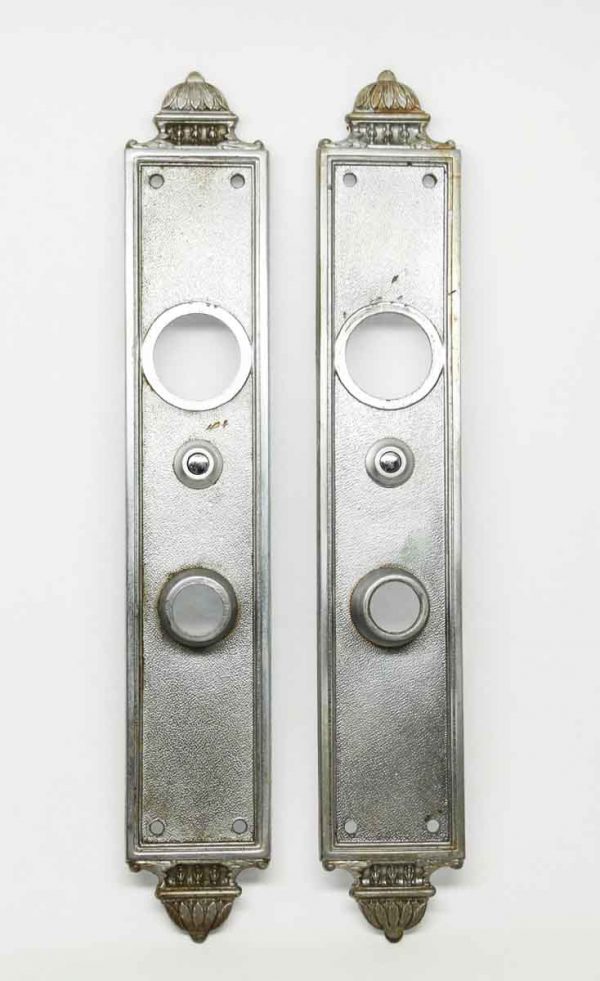 Pair of Art Deco Yale Nickel Over Bronze Back Plates - Back Plates