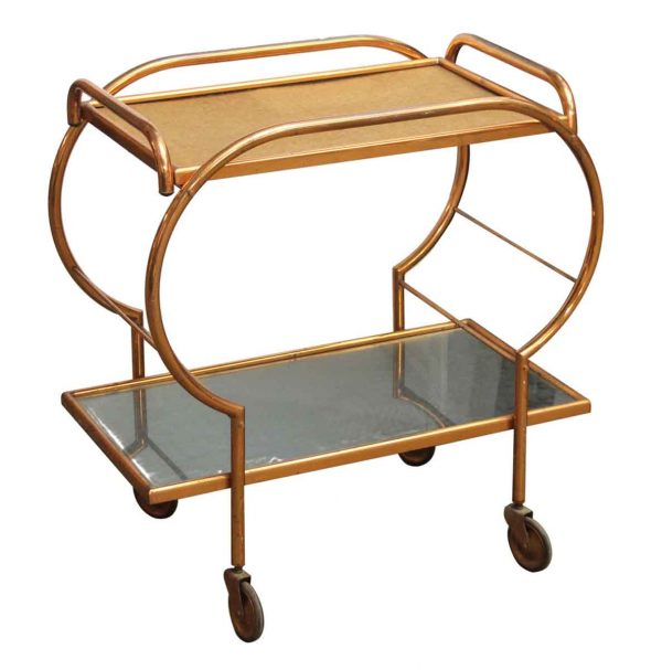 Copper Washed Rolling Bar Cart - Carts