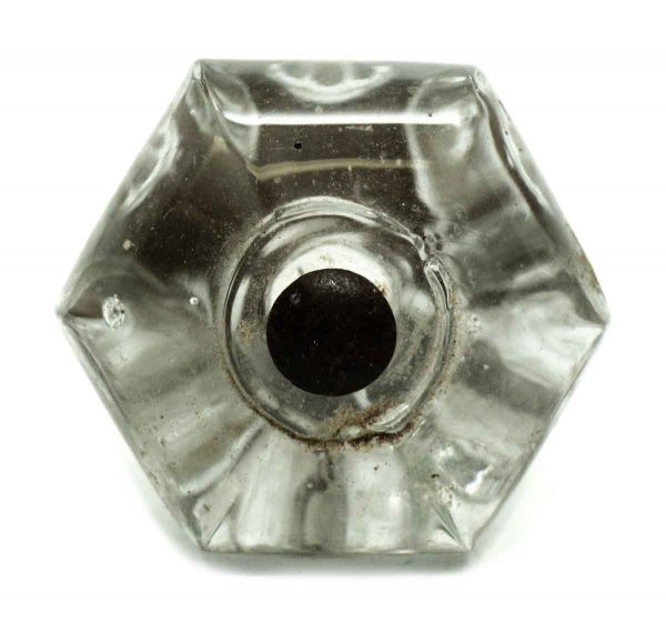 Vintage Glass Clear Hexagon Knob - Cabinet & Furniture Knobs