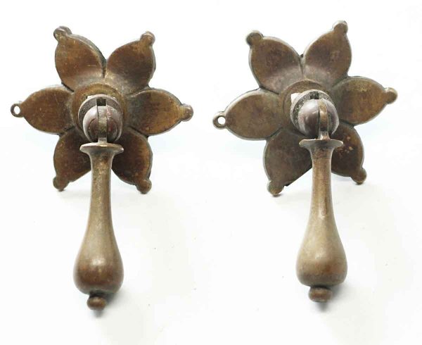 Pair of French Drawer Floral Drop Pulls - Cabinet & Furniture Pulls