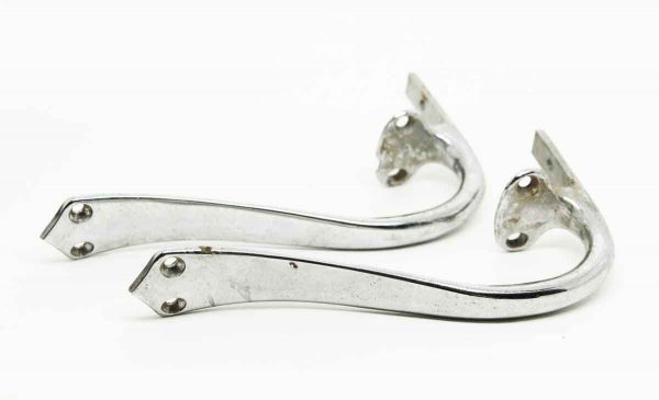 Pair of Traditional Curved Chrome Pulls - Hooks & Racks