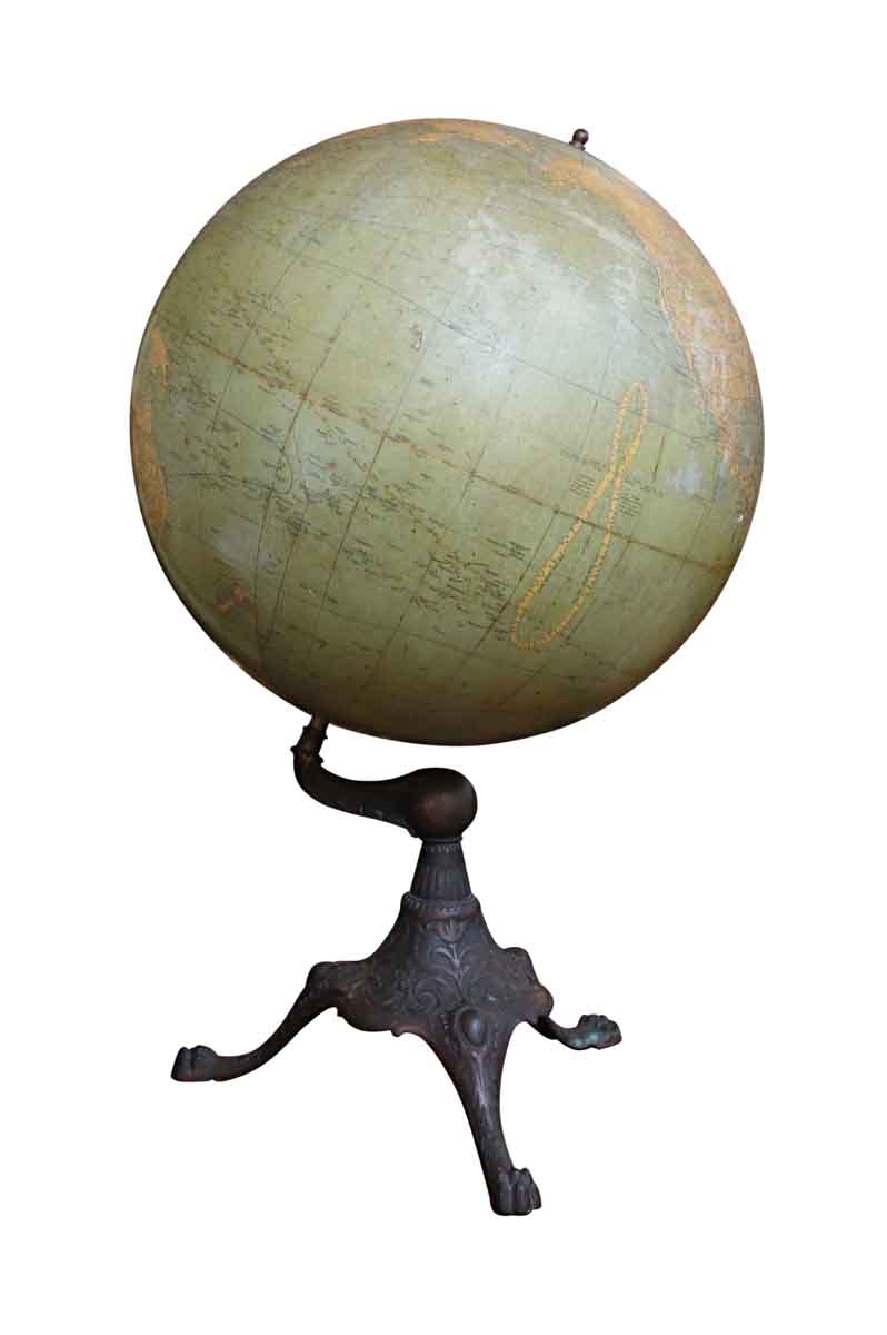 1925 Antique Terrestrial Globe Mappemonde Forest 