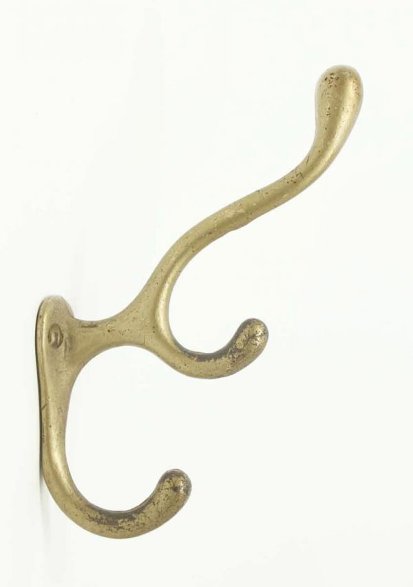 Vintage Brass Patina Triple Hook - Single Hooks