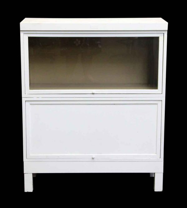 Vintage White Steel Barrister Bookcase - Bookcases