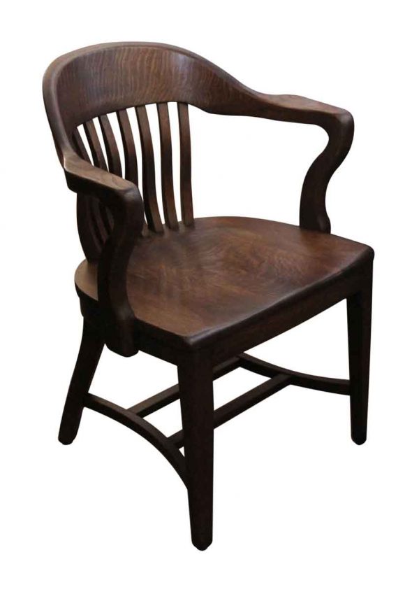 Antique Refinished Oak Banker Chair - Seating