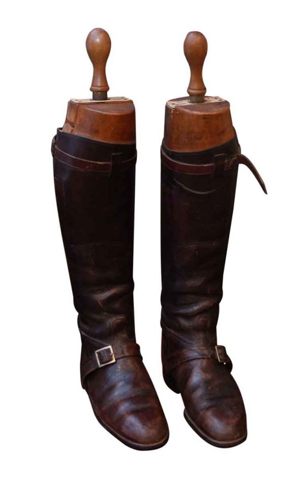 Vintage English Polo Boots with Wooden Stretchers - Personal Accessories
