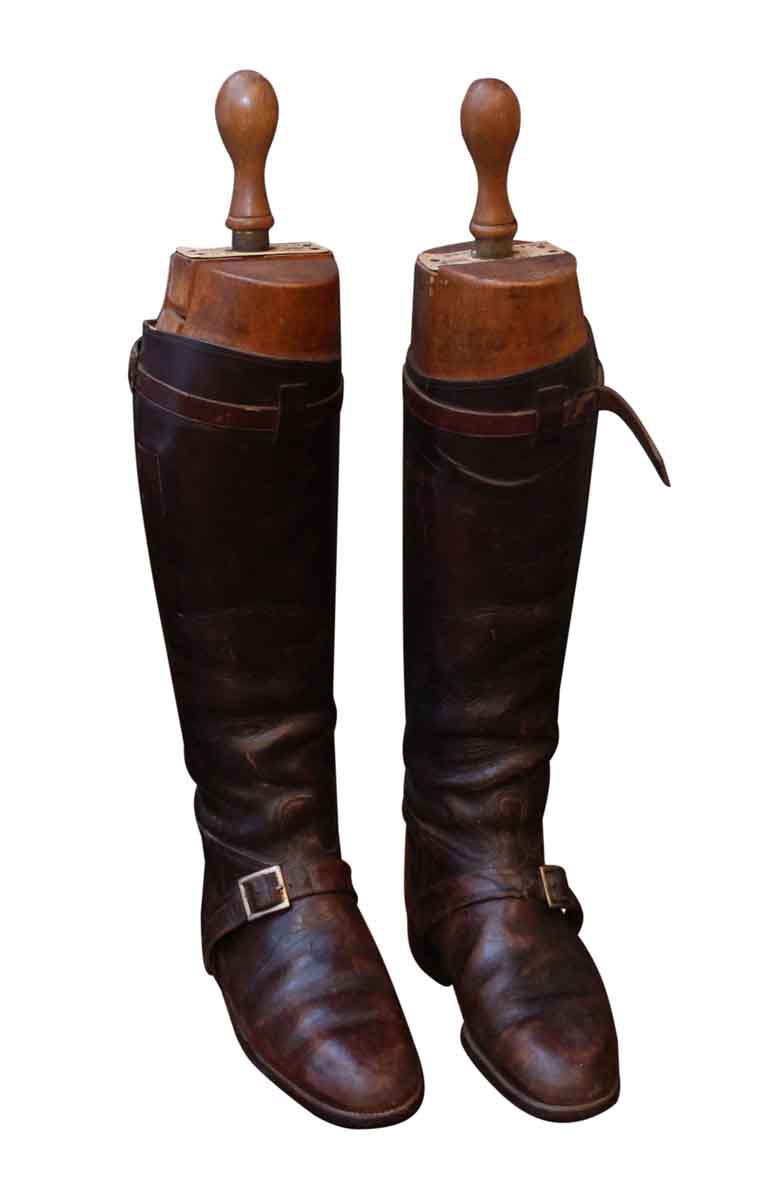 Vintage English Polo Boots with Wooden Stretchers | Olde Good Things