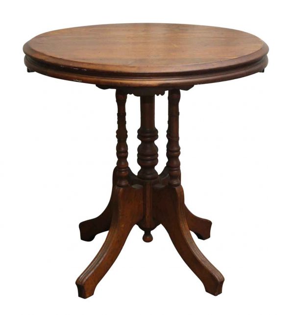 Oval Walnut Victorian Side Table - Living Room