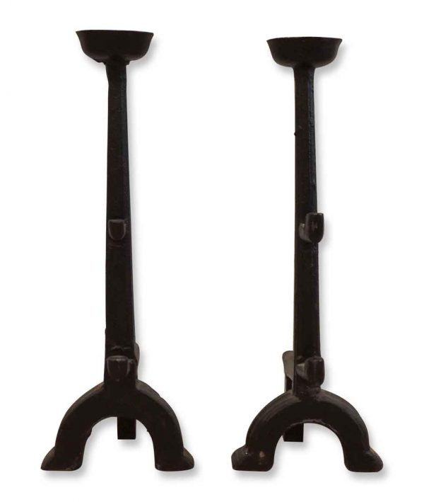 Andirons - Pair of Hand Forged Missions Andirons